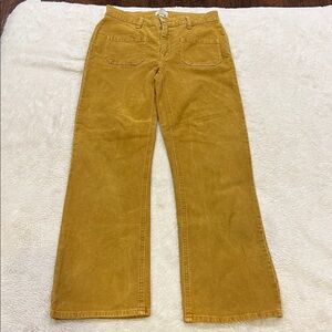 J Crew Billie Demi-boot crop jeans in mustard corduroy size 26”